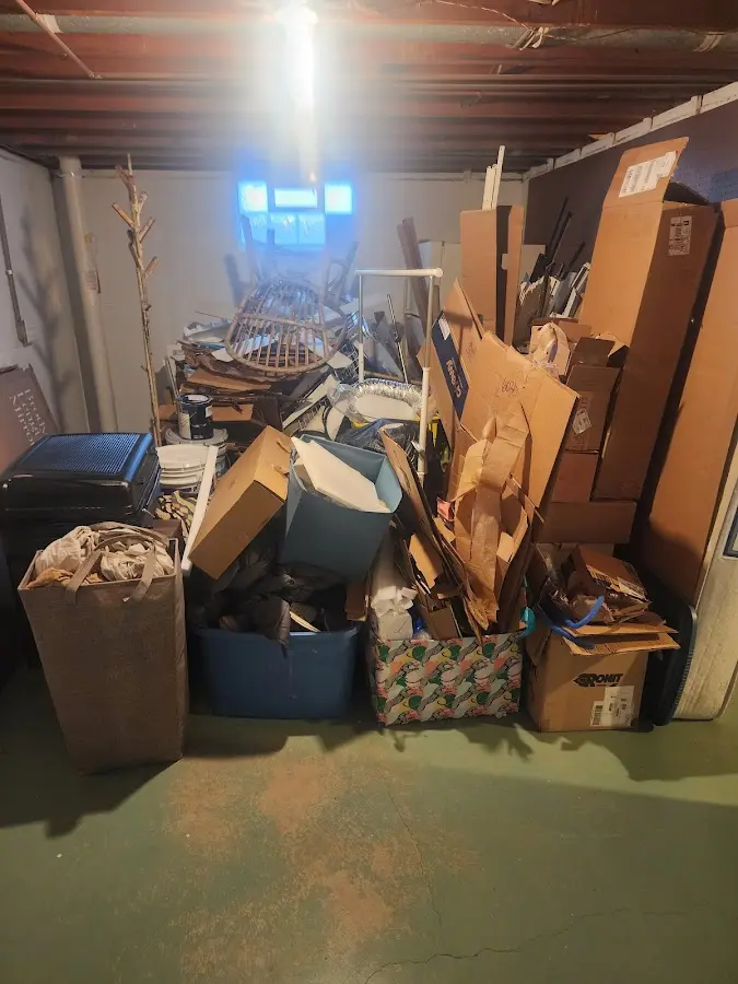 Roll-off dumpster container at job site for 20 Yard Dumpster Rental in Elk River